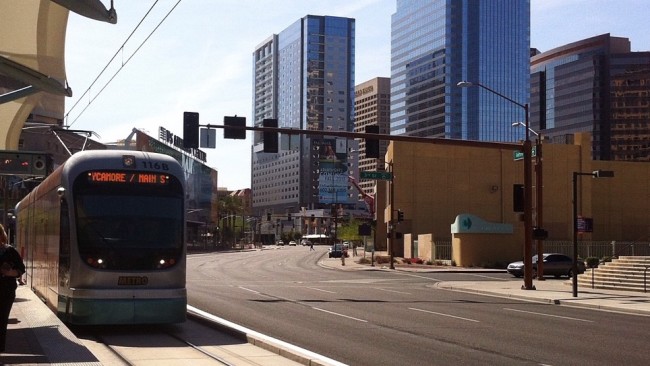 Phx light rail station On Jefferson